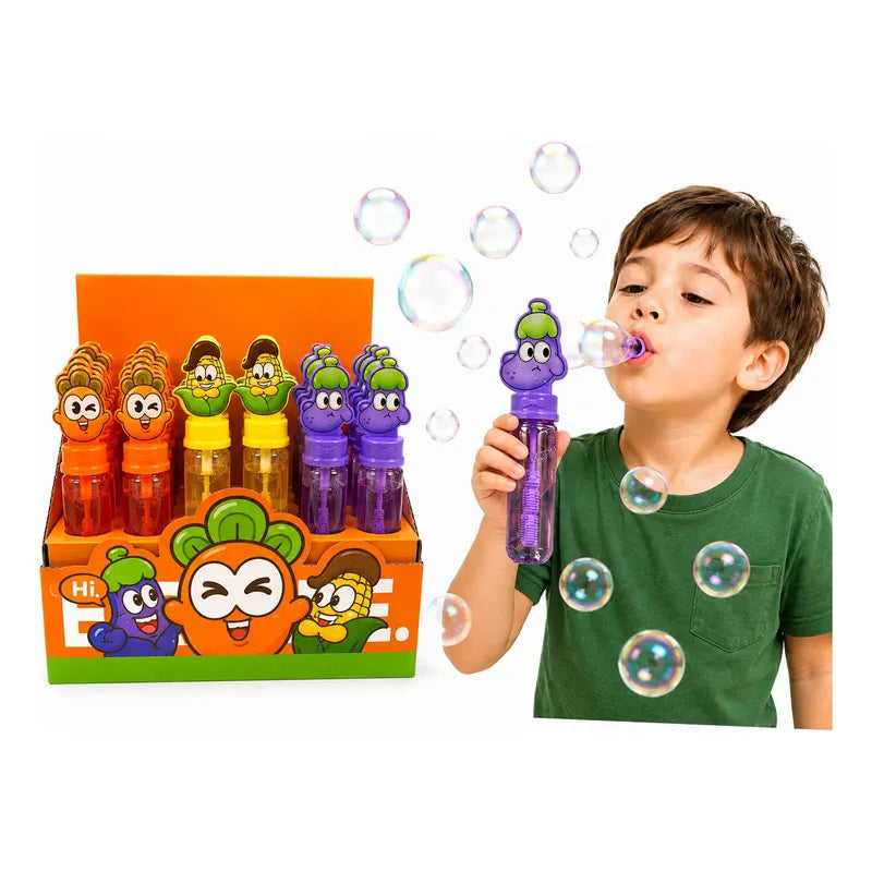 24 Burbujeros Infantil Juguete Con Figuras De Verduras Surtido
