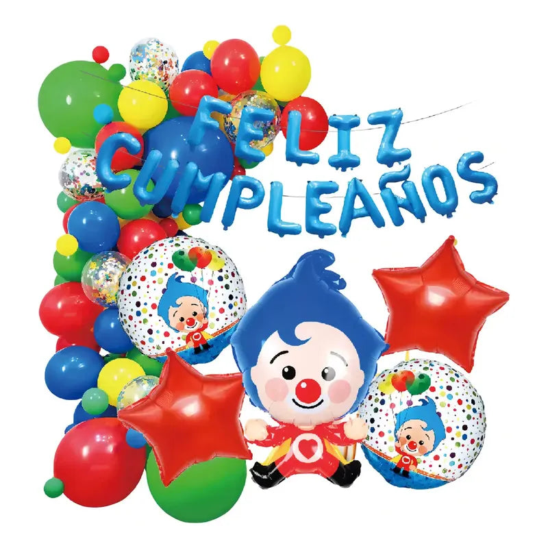 Set De Globos Plim Plim Para Cumpleaños, Decoración De Fiesta Con 57 Piezas Multicolor