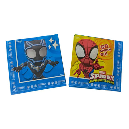 Pack 12 Servilletas Cumpleaños Spidey Y Sus Amigos Amarillo