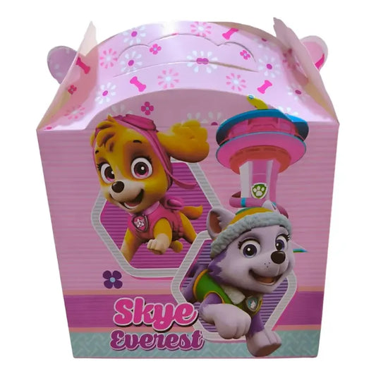 Pack 10 Cajitas Cumpleaños O Sorpresas Sky Paw Patrol Rosa