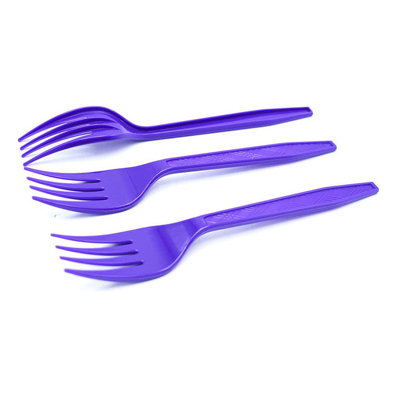 Pack 20 Tenedores Plásticos De Color Para Fiestas