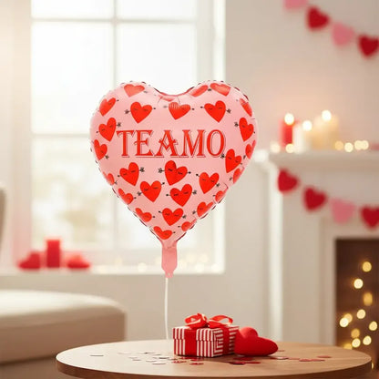 Pack 2 Globo Metálico Corazón Te Amo Rosado Decoración Amor Rojo