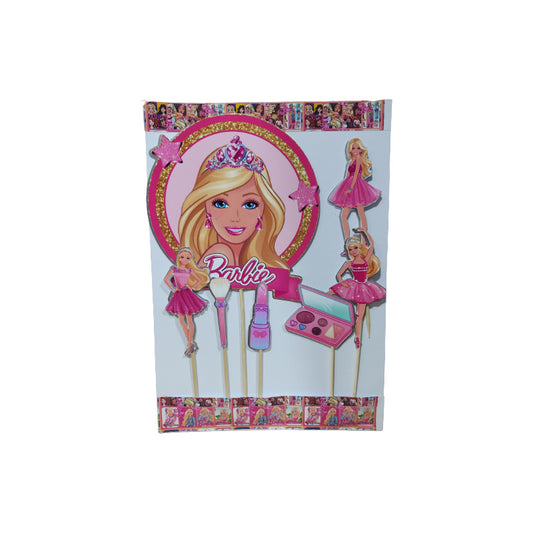 Pack 7 Topper Para Torta De Barbie 3d