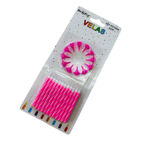Velas Rosadas 24 Unidades