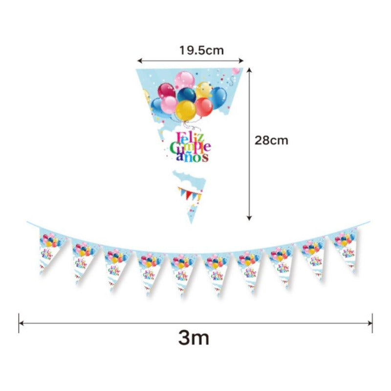 Cotillón Retro Vintage Ochentero Guirnalda Banderín