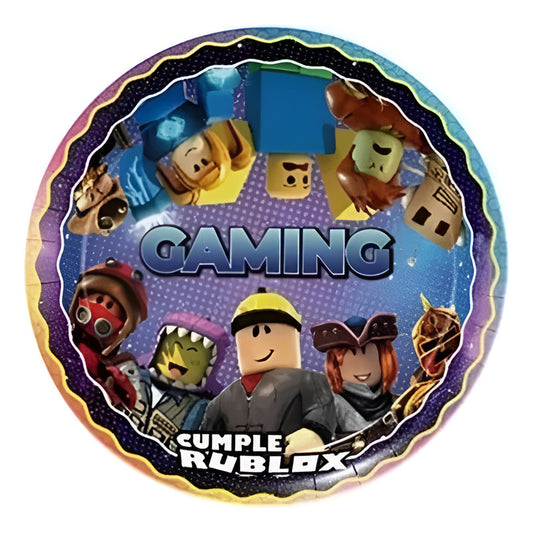 Pack 6 Platos Carton Roblox Cumpleaños