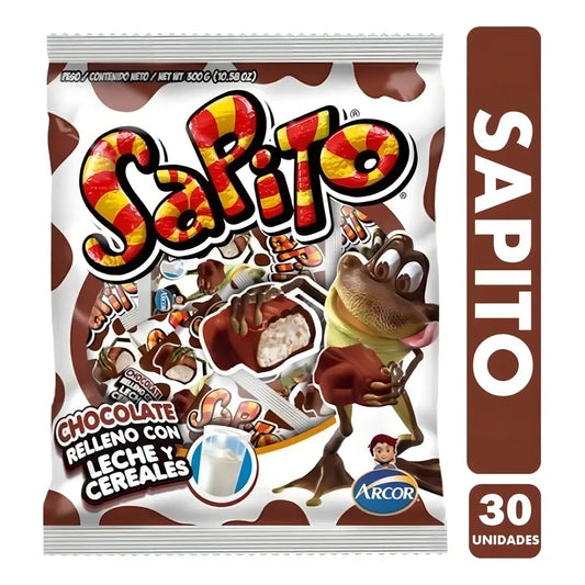 Chocolates Sapito Arcor Rellenos Leche Cereales Bolsa 300g