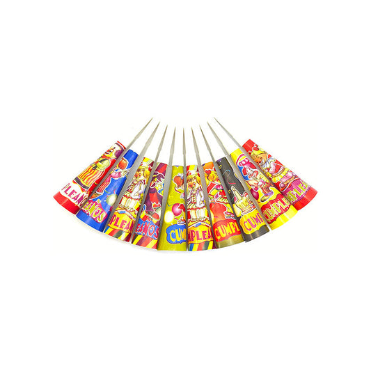 10 Cornetas De Cumpleaños Cotillón Retro Vintage Ochentero