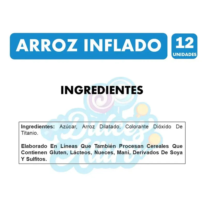 Cereal De Arroz Inflado Para Colación, Fruna - Pack De 12 Un