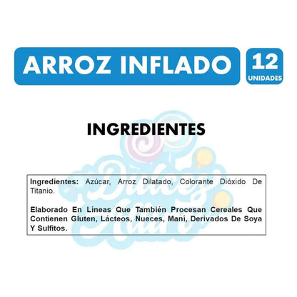 Cereal De Arroz Inflado Para Colación, Fruna - Pack De 12 Un