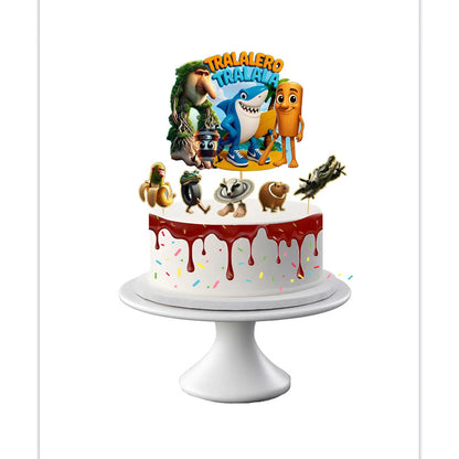 Topper Torta De Cumpleaños Tralaleros Brainrots Cotillon