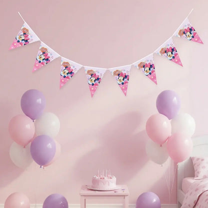 Guirnalda Banderines Minnie Mouse Fiesta Cumpleaños Rosa