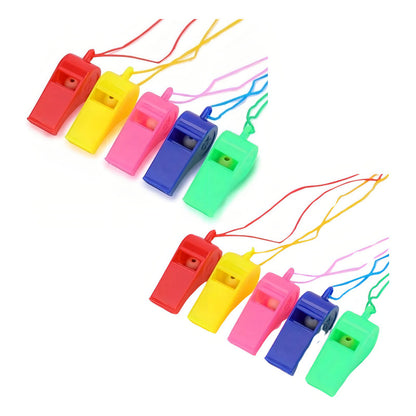 Pack 24 Silbatos Plásticos De Niños Con Colgante