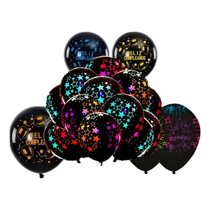 25 Globos Fluor De Estrella Que Alumbran Negro