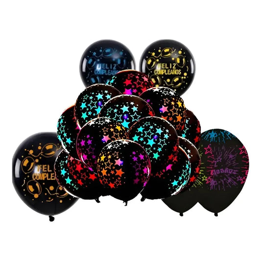 25 Globos Fluor De Estrella Que Alumbran Negro