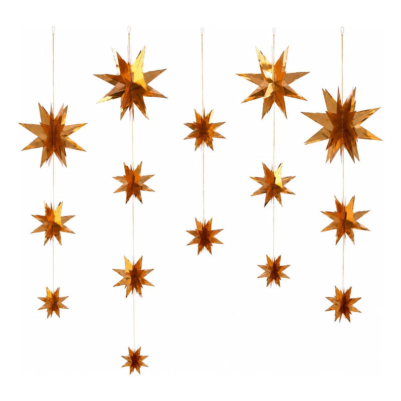 Guirnalda Colgante Estrellas 3d Doradas Para Decoración Dorado