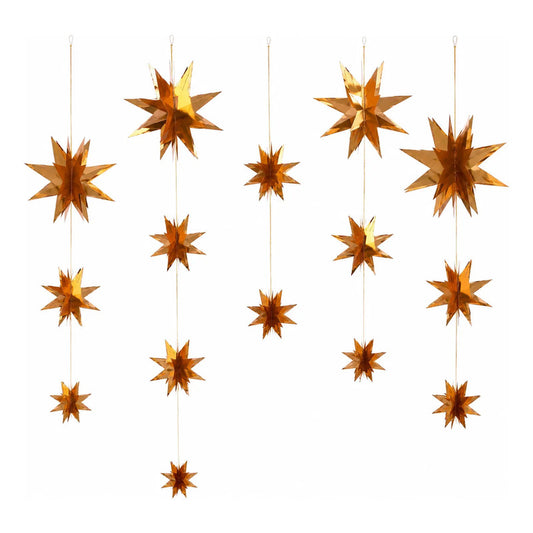 Guirnalda Colgante Estrellas 3d Doradas Para Decoración Dorado