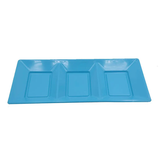 Pack 3 Bandejas Rectangular Compartida De Color  37x18 Cm