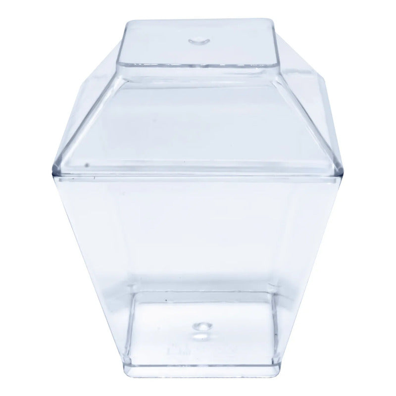 Set 10 Vasos Cuadrados Acrílicos Para Postre 120 Ml Transparente