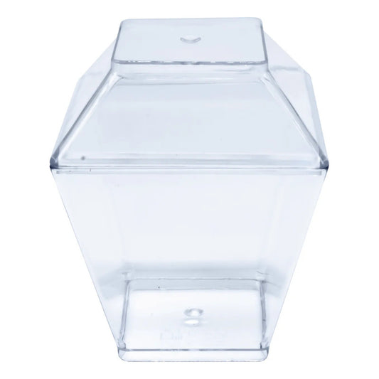 Set 10 Vasos Cuadrados Acrílicos Para Postre 120 Ml Transparente
