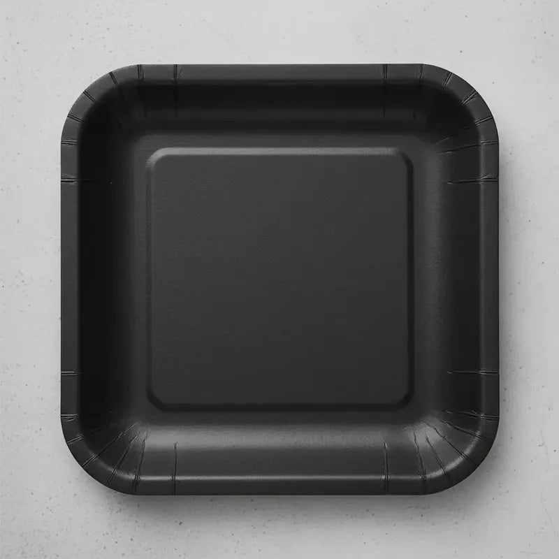10 Platos De Cartón Cuadrados De Colores Cumpleaños 18 Cm