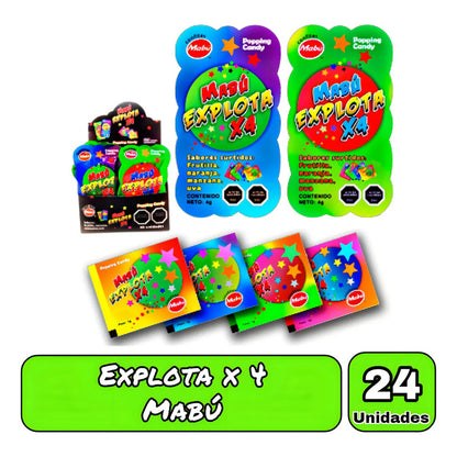 Dulces Cumpleaños Explota X 4 Petazetas (24uni ) Divertido