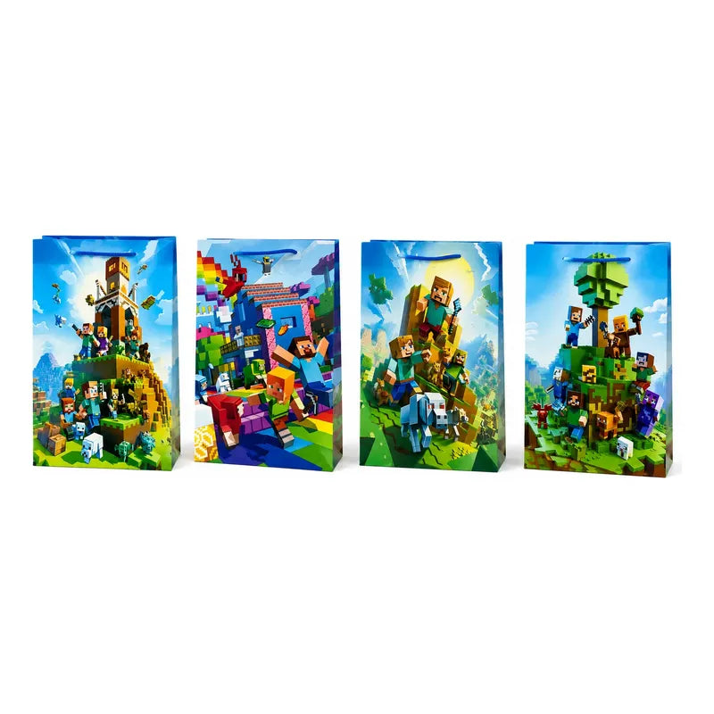 Bolsas De Regalo Minecraft Para Cumpleaños Y Fiestas 12 Unid Multicolor Minecraft (personajes Y Paisajes)