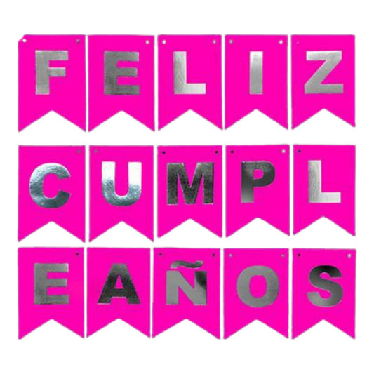 Cotillón Feliz Cumpleaños Fucsia Guirnalda