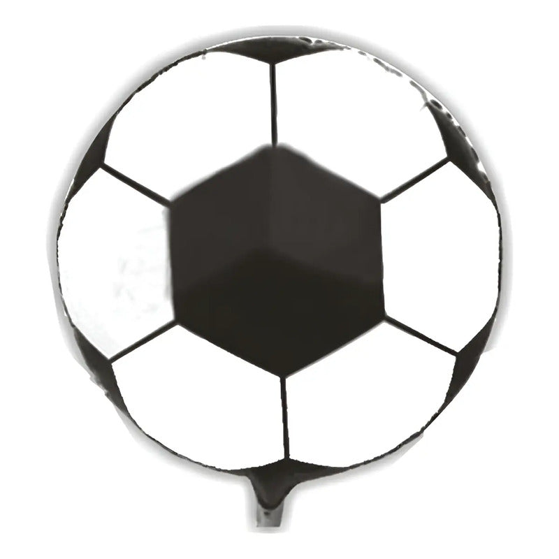 Pack 6 Globo Metalizado Futbol 45 Cm Decoración Cumpleaños Blanco