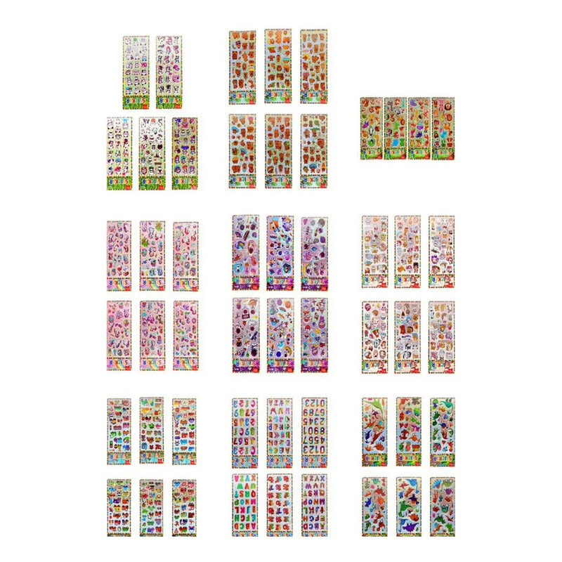 Pack 12 Laminas Stickers Infantiles Sorpresas Cumpleaños