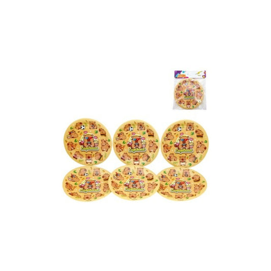 Pack 6 Platos De Cumpleaños Capibara Capybara