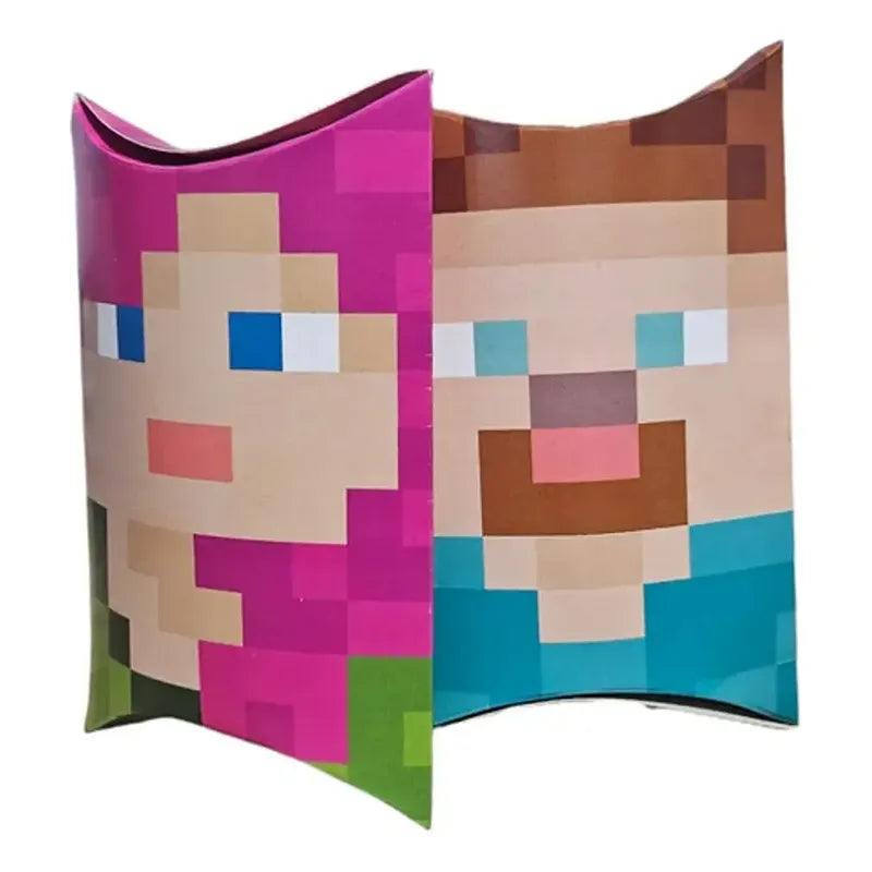 X 6 Unidades Cajitas De Sorpresa Cumpleaños Minecraft Multicolor