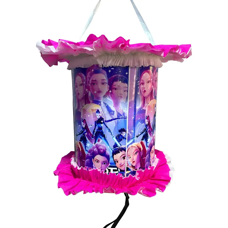 Piñata Cumpleaños Guerreras K-pop Demon Hunters Violeta