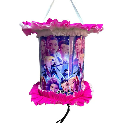 Piñata Cumpleaños Guerreras K-pop Demon Hunters Violeta