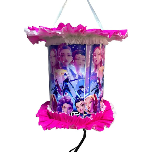 Piñata Cumpleaños Guerreras K-pop Demon Hunters Violeta