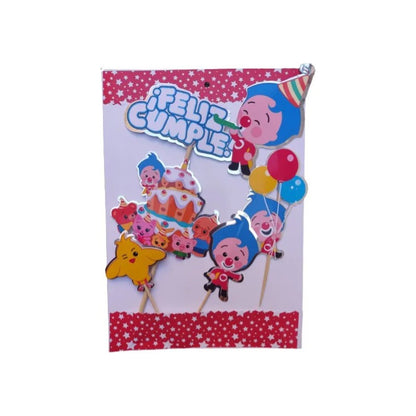Pack 4 Topper Para Torta Del Payaso Plim Plim