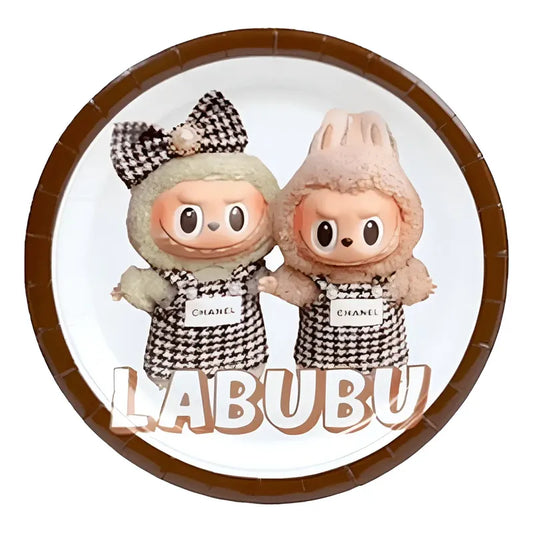 Pack 6 Platos Cumpleaños Labubu Cotillón Rosa