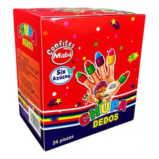 Caramelos Sin Azucar Chupa Dedos Mabu ( 24 Unidades )
