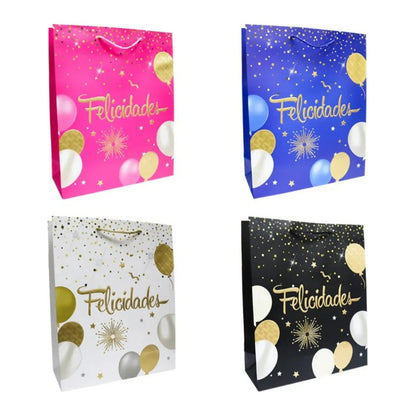 Bolsa De Regalo Cumpleaños Colores Estrellas 18x23 Cm