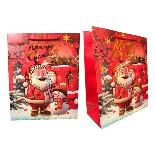 Bolsa De Regalo Navideña Mediana Santa Claus Rojo