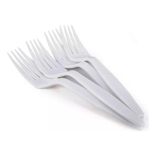 Pack 100 Tenedores Plásticos Blancos Desechables