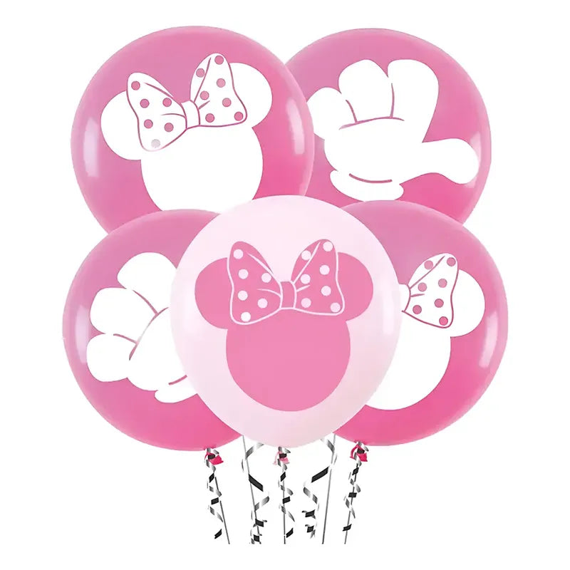 Set 5 Globos Latex Minnie Mouse Rojo