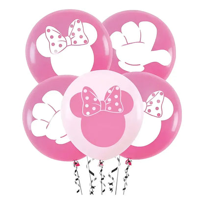Set 5 Globos Latex Minnie Mouse Rojo