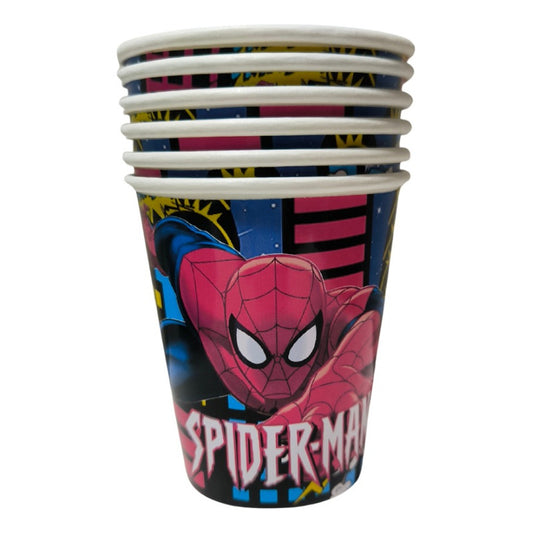 Pack 6 Vasos Cumpleaños Spiderman