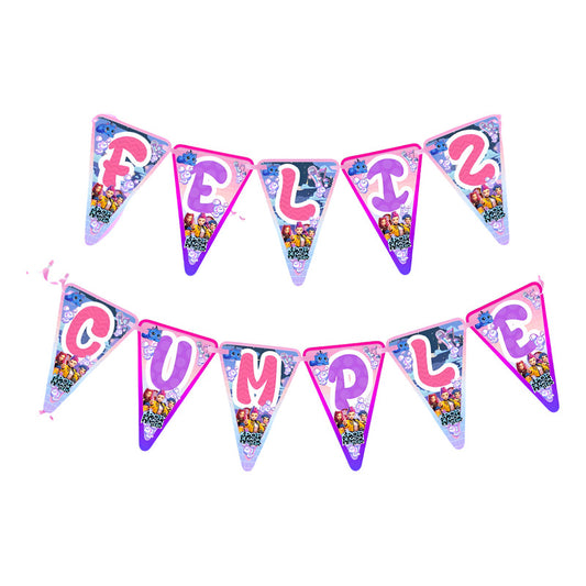 Colgante Feliz Cumple Cotillón Guerreras Kpop Demon Hunters