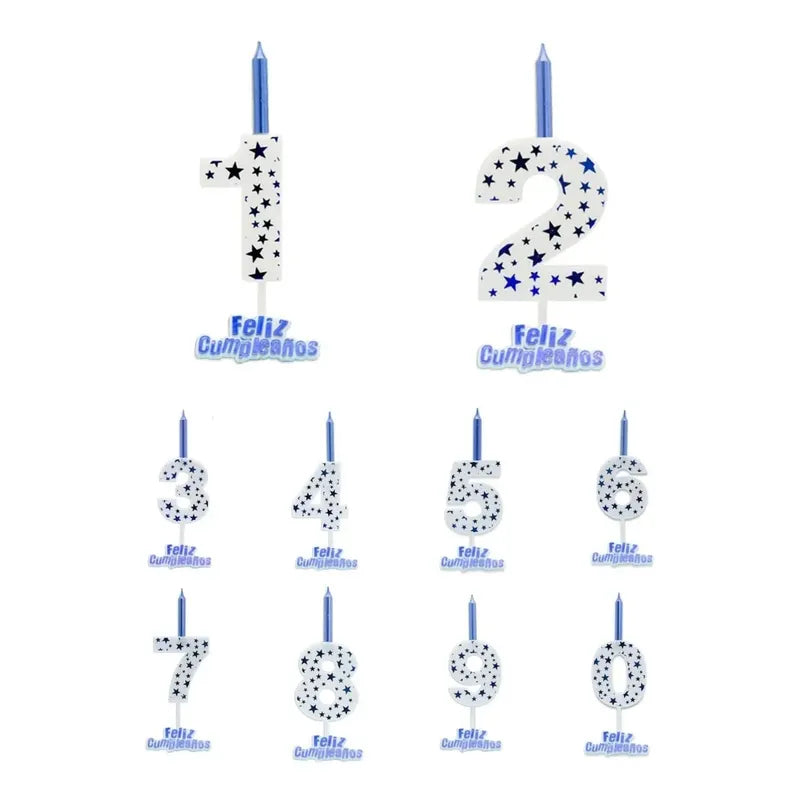 Vela De Cumpleaños Numero Estrella Azul