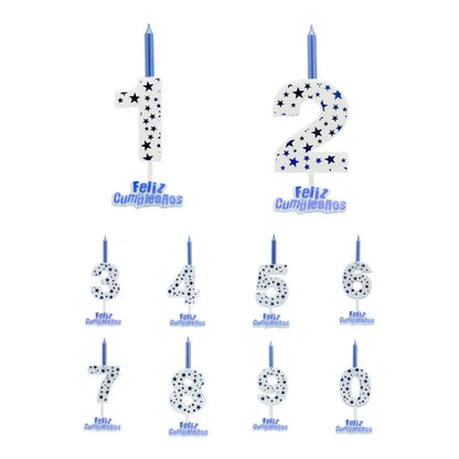 Vela De Cumpleaños Numero Estrella Azul