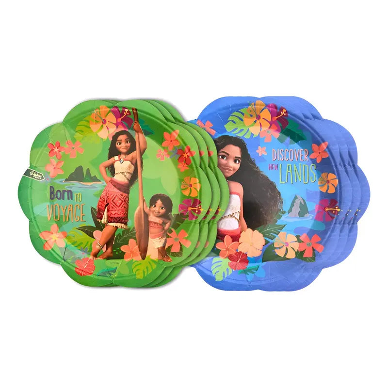 Platos Cartón Redondos Moana 17.5cm Pack Palms 6 Unidades Multicolor