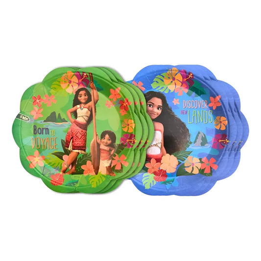 Platos Cartón Redondos Moana 17.5cm Pack Palms 6 Unidades Multicolor