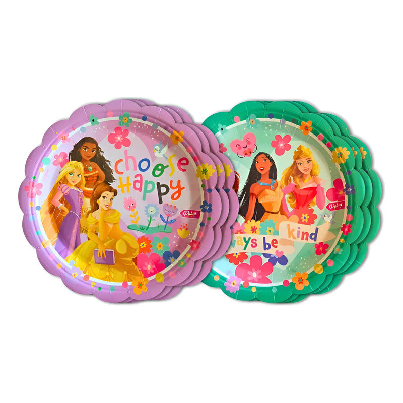 Platos Cartón 17.5cm Palms Princesas Disney 6u Multicolor Fiesta